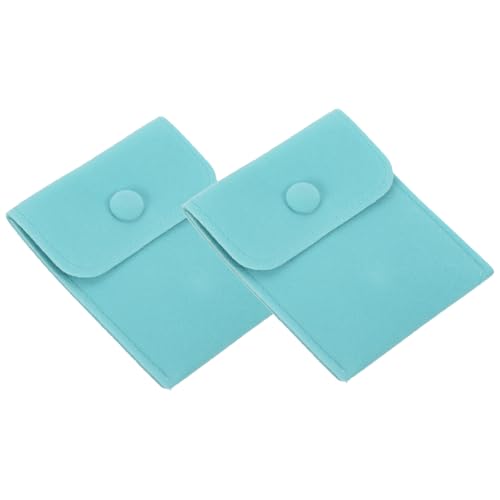 PATIKIL 2Pcs Jewelry Pouches 3x4 Snap Button Jewelry Storage Bag, Sky Blue - color: Sky Blue, size: 3x4 Inch