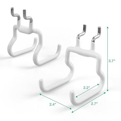 Pegboard Hooks, 8 Pack Peg Board Tool Utility Hooks & Hangers (White) - color: White