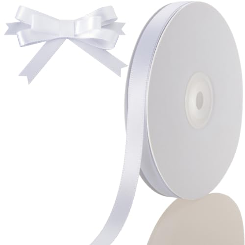 3/8 Inch White Ribbon 50Yards – Perfect for Gift Wrapping - color: White, size: 3/8"