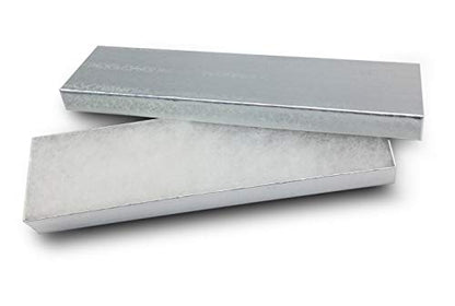 TheDisplayGuys 25 Cardboard Gift Jewelry Boxes w/Paddings #82-8 x 2 x 1 - color: Silver Foil