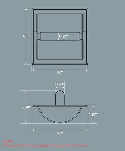 FORIOUS Recessed Toilet Paper Holder for Mega Rolls, White - color: White