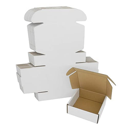 5x5x2 Shipping Boxes, Small White Gift Box Corrugated Cardboard Boxes Jewelry Mailing Packaging Mailers for Small Business Lightweight Flat Cute Literature Mailer, 25 Pack - size: 5"x5"x2", style: 25 Pack - White