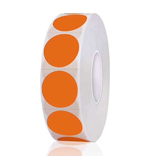 1200 Pieces 0.75 Inch Round Color Coding Label Garage Sale Stickers Blank Yard Sale Price Sticker Permanent Adhesive Dots Stickers,Easily Writable with Perforation Line (Orange) - color: Orange, size: 0.75 inch-1 roll