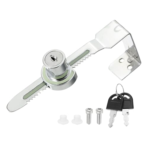 2.1" Luminous Sliding Glass Door Ratchet Lock Fit 1.57-1.97" Silver - color: Silver, size: 2.1"