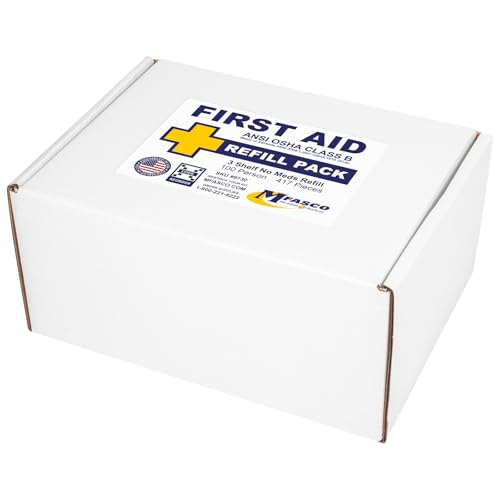 MFASCO First Aid Kit Refill Pack Workplace ANSI/OSHA 2021 Class B 417 Piece - size: 3 Shelf, style: Standard no Cabinet