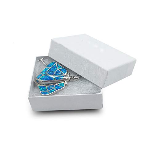 TheDisplayGuys 100 Cardboard Jewelry Gift Boxes with Inserts - White Swirl - size: 100 Pack