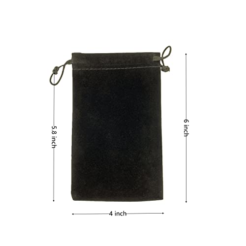 Palmhomee Pack of 48 4x6 Inch Velvet Drawstring Bags Gift Bag Velvet Pouch For Jewelry Wedding and Party Favor (Black) - color: Black