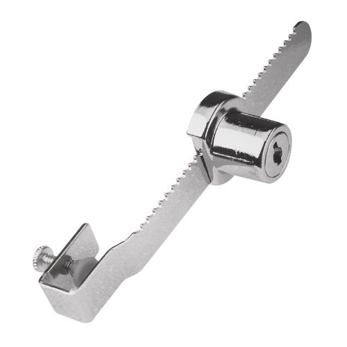 Prime-Line U 9949 Showcase Window Key Lock, 9/16 In. x 5-1/2 In., Steel, Chrome Plated, Fits 5/16 In. Glass (Single Pack)