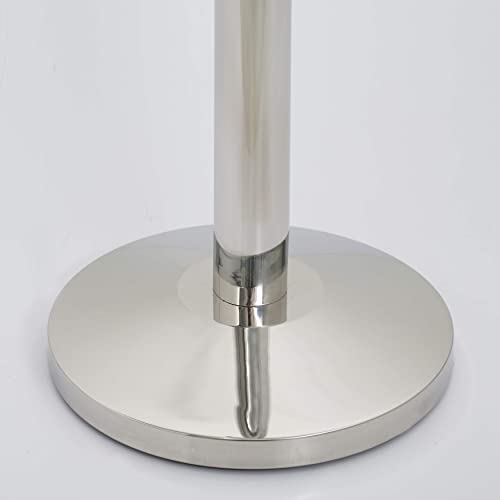 M&T Displays Crowd Control Stanchion Barriers Queue Post 37-inch High Safety Barrier Stands Line Dividers Retractable Belt 9.85'/118" Heavy Base Floor Standing (2-Pack) (Chrome-Red) - color: Chrome-Red