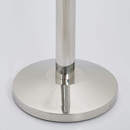 M&T Displays Crowd Control Stanchion Barriers Queue Post 37-inch High Safety Barrier Stands Line Dividers Retractable Belt 9.85'/118" Heavy Base Floor Standing (2-Pack) (Chrome-Red) - color: Chrome-Red