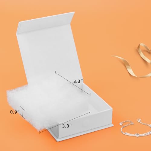 Jewelry Gift Boxes, 10 Pack 3.5x3.5x1.18 inch Small Jewelry Boxes, Small Gift Box for Necklaces Bracelet Earring Ring Gift packaging(White) - color: white1