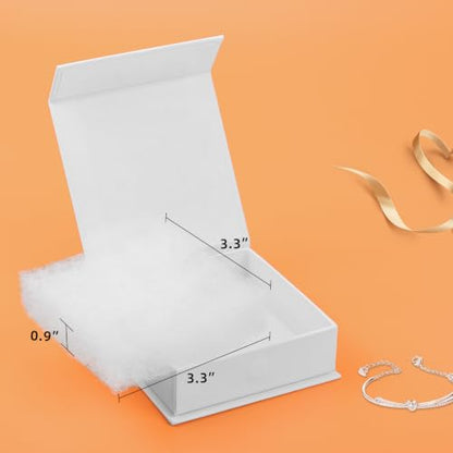 Jewelry Gift Boxes, 10 Pack 3.5x3.5x1.18 inch Small Jewelry Boxes, Small Gift Box for Necklaces Bracelet Earring Ring Gift packaging(White) - color: white1