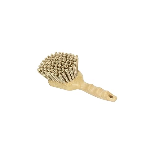 SPARTA 40541EC25 Plastic Scrub Brush, Utility Brush, Kitchen Brush With Hanging Hole For Cleaning, 8 Inches, Tan - color: Tan