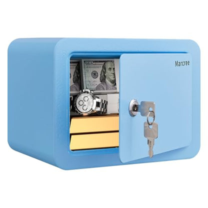Marcree Mini Safe Box, 0.23 Cub Home Safes for Kids, Blue Small Safe - color: 0.23 cuft-BLUE