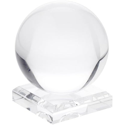 Plymor 3" W x 3" D Clear Square Egg/Sphere Base (1.5" Hole) - size: 3" x 3" x 0.75"