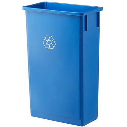 23 Gallon Blue Slim Tall Plastic Industrial Trash Cans for Kitchen and Restaurant - color: Blue, size: 23 Gallon