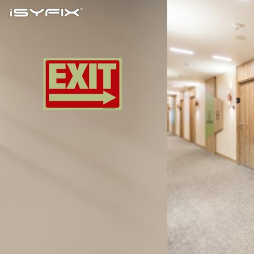 iSYFIX Exit Stickers Signs with Directional Right Arrow, 10x7 Inch, 2 Pack - color: Sticker Right, size: 2 Pk 10x7