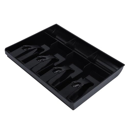 Cash Register Drawer Insert Tray, 4 Bills Cash Till Drawer with Metal Clip Coin Safe Insert Trays Portable Cash Register for Small Businesses