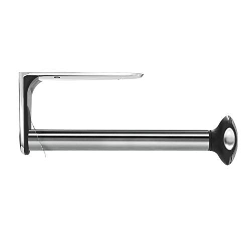 simplehuman Wall Mount Paper Towel Holder, Under-Cabinet or Wall Mounted Rack, Horizontal or Vertical Install, One-Handed Tear with Tension Spring, Quick-Release Knob, Brushed Stainless Steel