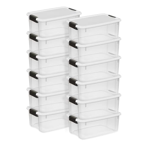 Sterilite Ultra Latch Box with Lids for Home and Office, 18 Quart, 12-Pack - size: 18 Quart, style: 12-Pack