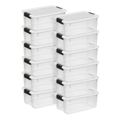 Sterilite Ultra Latch Box with Lids for Home and Office, 18 Quart, 12-Pack - size: 18 Quart, style: 12-Pack