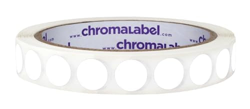 ChromaLabel Removable White Dot Stickers, 1/2 Inch, 1000/Roll - color: White, size: 1/2"