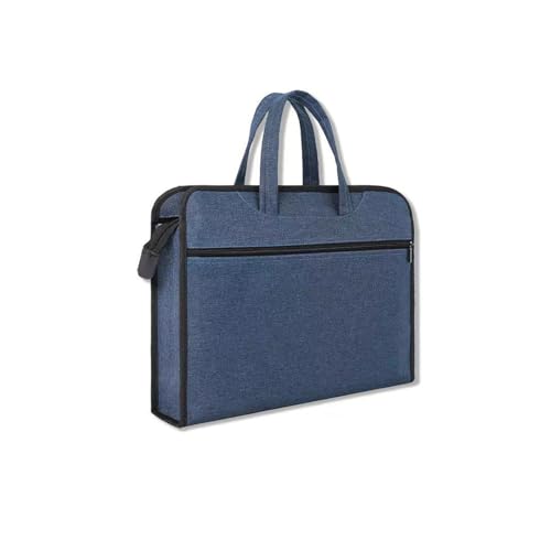 Zipper Document Pouch with Handle Portable Zipper File Bags for Carrying Paper Files Books File Document Bag - color: Blue