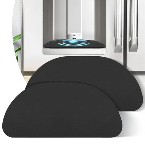 LOPNUR 2 Pack Refrigerator Drip Tray Catcher, 8.3"x3.7" Semi-Circle, Black - color: Black, size: Semi Circle - 8.3"x3.7"