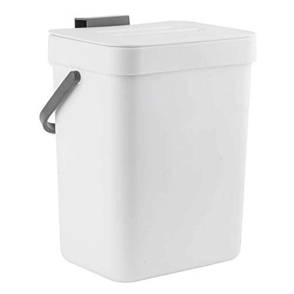 LALASTAR Mini Desktop Trash Can with Lid, Small Countertop Garbage Can, Plastic Tiny Tabletop Wastebasket for Office/Kitchen/Coffee Table, 3L/0.8 Gal, White - color: White, size: 3L-Lift