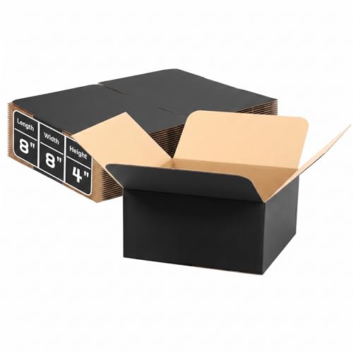 8x8x4 Medium Shipping Boxes, 30 Pack Black Cardboard Mailer Box, Gift Boxes for Packaging Small Business - color: Black, size: 8x8x4 in