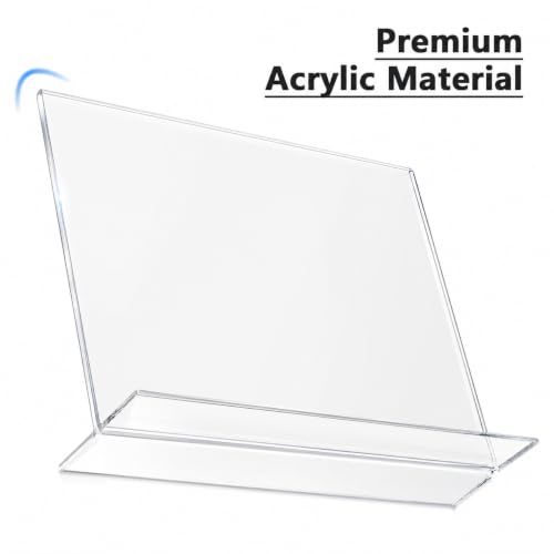 MaxGear Acrylic Sign Holder 8.5x11 Horizontal 6 Pack, Double-Sided Display - size: 11"x8.5" - 6 Pack