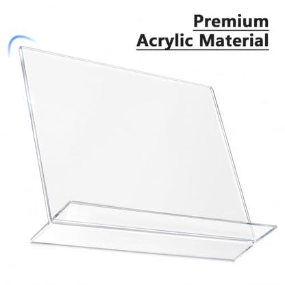 MaxGear Acrylic Sign Holder 8.5x11 Horizontal 6 Pack, Double-Sided Display - size: 11"x8.5" - 6 Pack