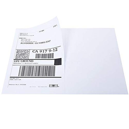 BESTEASY 200 Round Corner Half Sheet Self Adhesive Shipping Labels for Laser and Ink Jet Printers, White Blank (100 Sheets, 200 Labels) - size: 100 sheets, style: Round Corner-8.5"x5.5"