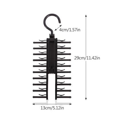 360° Rotating 20 Rows Tie Rack Organizer Space-Saving Closet Storage with Non-Slip Clips Hanger Hook for Tie Scarf Belt Display