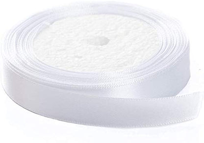 White Satin Ribbon 1/2 Inch for Gift Wrapping, 50 Yards in Length - color: White, size: 1/2"