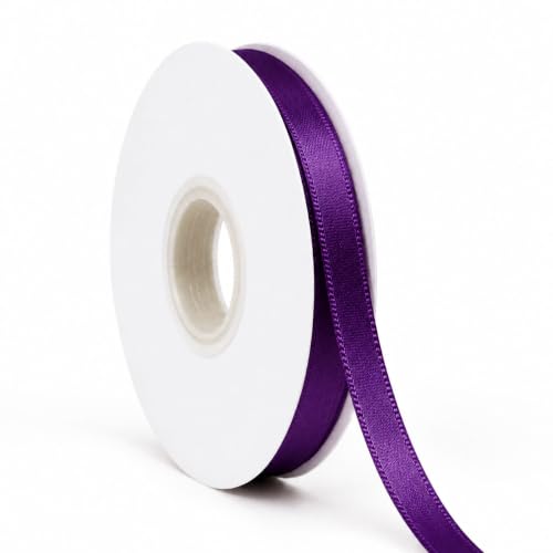 Purple Ribbon Satin Ribbon 3/8 Inch x 50 Yards with Spool - color: Purple