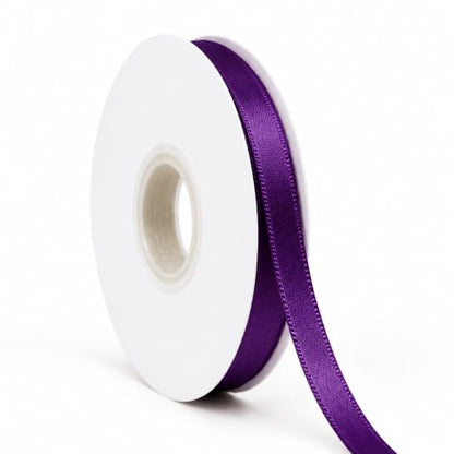 Purple Ribbon Satin Ribbon 3/8 Inch x 50 Yards with Spool - color: Purple