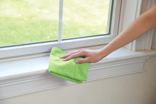 Quickie Cleaning 32-Pack Microfiber Cleaning Cloth 14"x14" inch Green All-Purpose Towel/Wiper for Multi-Purpose Indoor/Outdoor Cleaning/Dusting/Polishing on Kitchen/Bathroom/Auto Surfaces - size: 14 inch x 14 inch, style: 32 Pack