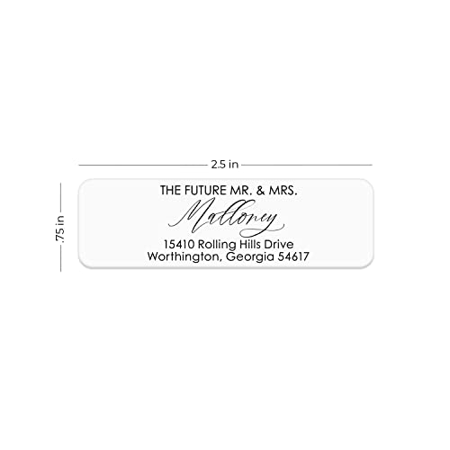 Future Mr and Mrs Rolled Address Labels / 250 Personalized Return Address Labels/Designer Address Stickers in Elegant Plastic Dispenser - size: 250 Labels, style: The Future Mr/Mrs