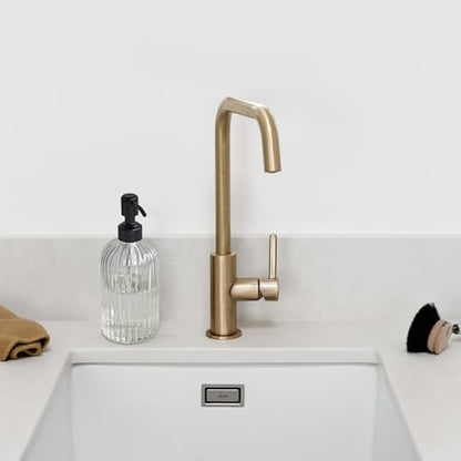 JASAI 18Oz Simple Glass Soap Dispenser with Black Rust Proof Pump. - color: Clear-black Pump, size: 1 Pack