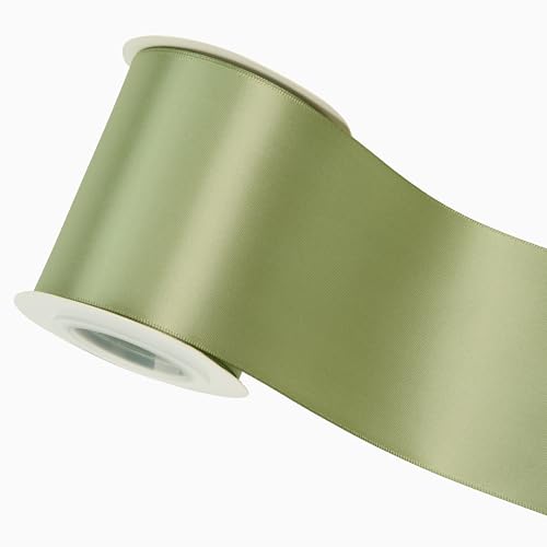 Sage Green Double-Faced Satin Ribbon, 3 Inch x 10 Yards - color: Sage 01