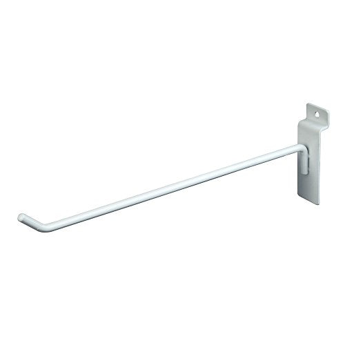 Econoco Slatwall Deluxe Hooks, 96 Pack, White, 10in - color: White, size: 10" Length
