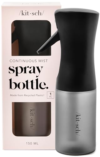 Kitsch Continuous Spray Bottle for Hair – Black, 150ml - color: Black