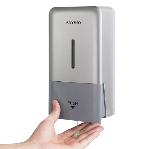 anydry Liquid Hand Soap Dispenser Wall Mounted 27oz Large Capacity Silver - color: Refined Silver