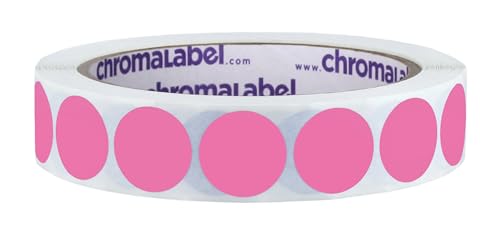 ChromaLabel Rose Dot Stickers, 3/4 Inch Removable, 1000/Roll - color: Rose, size: 3/4"