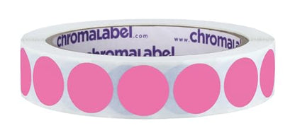 ChromaLabel Rose Dot Stickers, 3/4 Inch Removable, 1000/Roll - color: Rose, size: 3/4"