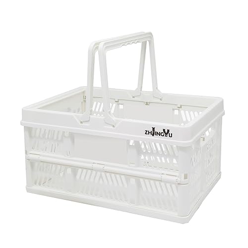 Plastic crates for storage,plastic baskets for organizing,14.96x9.84x7.87" - color: White, size: 14.96"x9.84"x7.87"