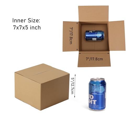 CRUGLA 40 Packs 7x7x5 Shipping Boxes, Brown Mailing Boxes - size: 7x7x5 Inch