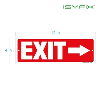 iSYFIX Exit Signs, 12 Pack, 12x4 Inch Directional Arrow Signs - color: Plastic Right, size: 12 Pk 12x4
