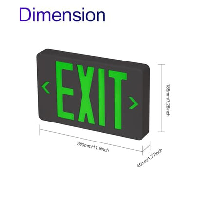 4 Pack LED Emergency Exit Sign, Universal Mount OSHA Compliant - color: Black Green, size: 4 Pack